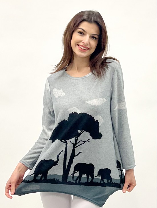 Ladies Savana Printed Knit Fashion Top 